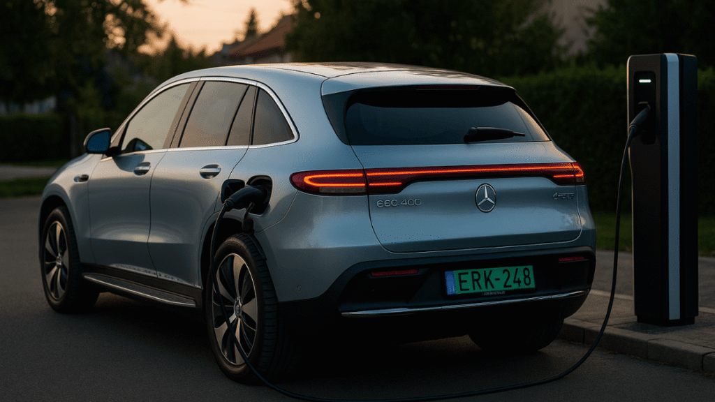 A Mercedes-Benz EQC töltése