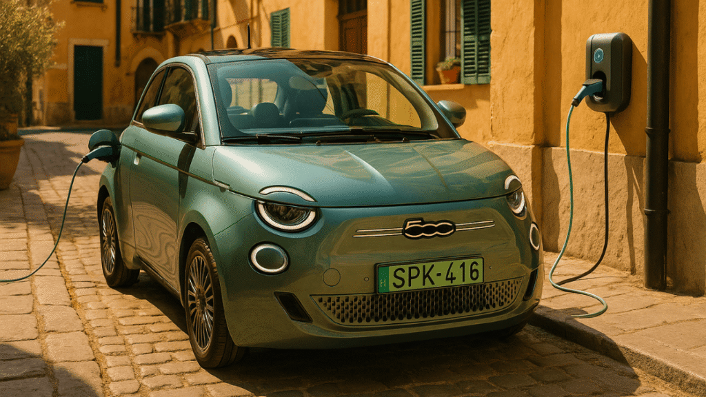 Fiat 500e töltés