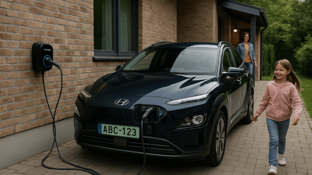eLektromos Hyundai Kona töltése