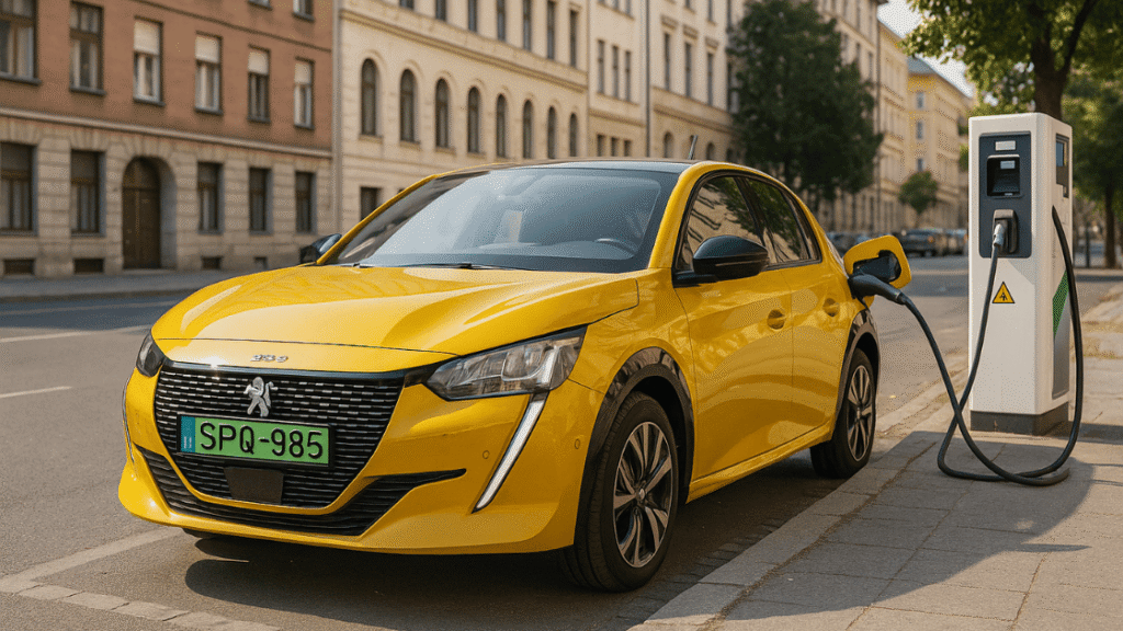 Peugeot e-208 töltése