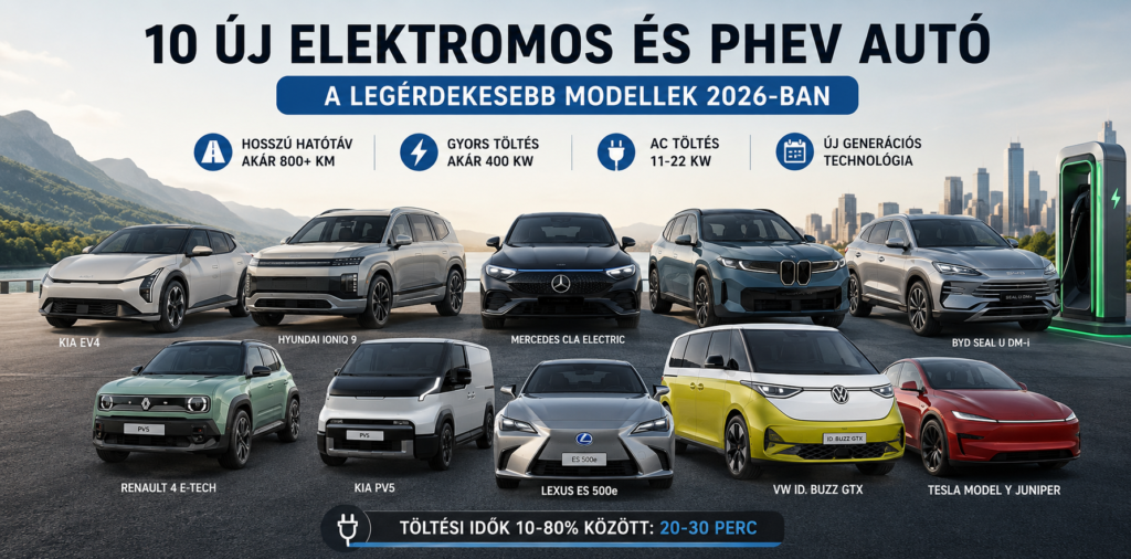 új elektromos autók 2026