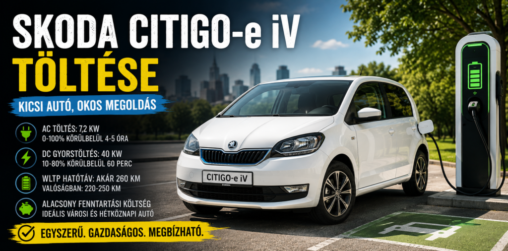 Skoda Citigo-e iV töltési adatok