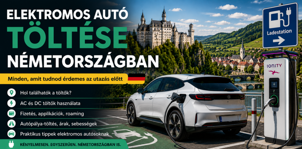Elektromos autó töltése Németországban