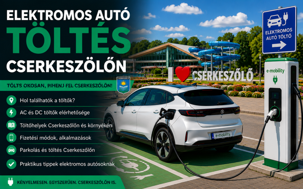 Elektromos autó töltő Cserkeszőlőn