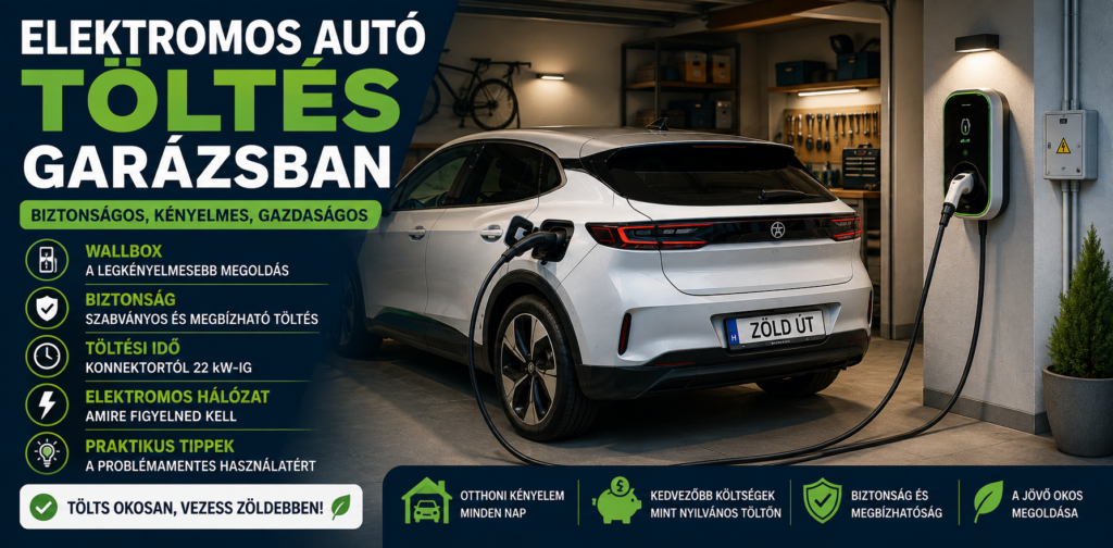 Elektromos autó töltés garázsban