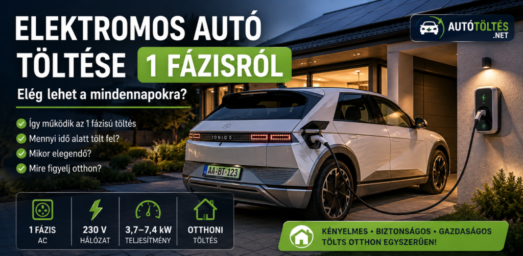 Elektromos autó töltése 1 fázisról